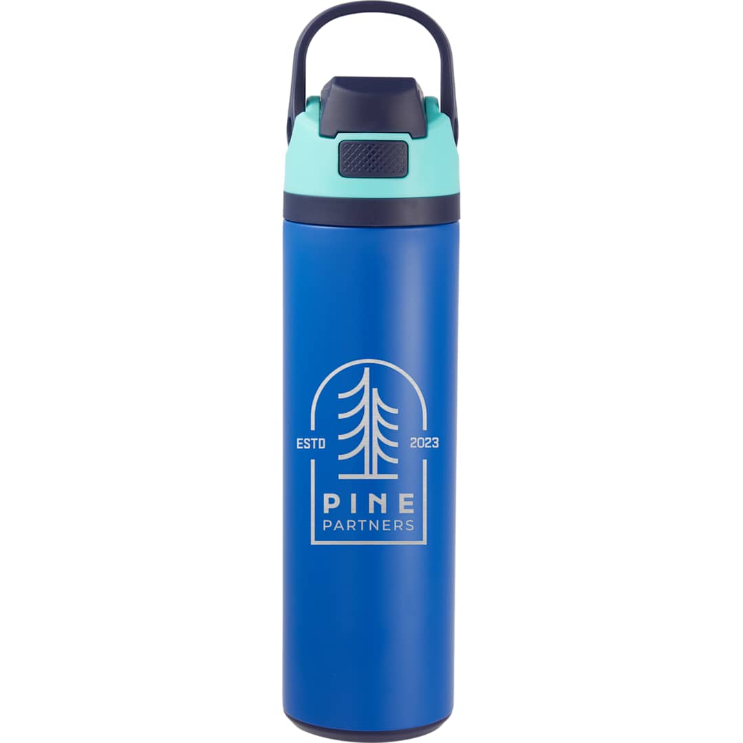 Front View of Blue Reef 24oz Vacuum Recycled Stainless-steel Bottle