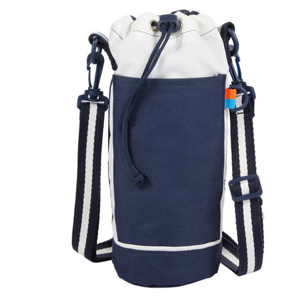 Front View of Blue Retro Sport Recycled Bottle Sling plain