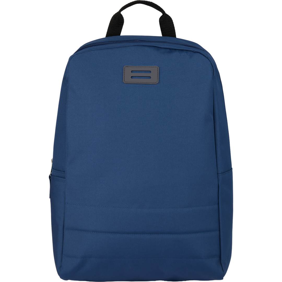 Front View of Blue Ripple Recycled 15" Computer  Backpack plain