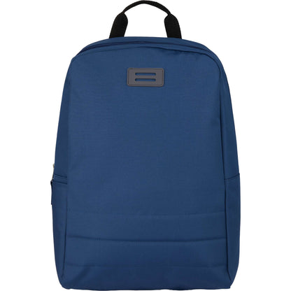 Front View of Blue Ripple Recycled 15" Computer  Backpack plain