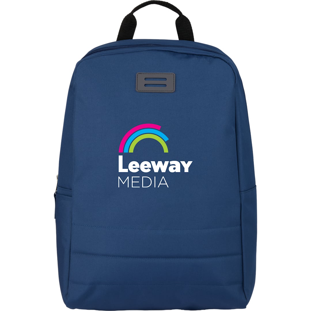 Front View of Blue Ripple Recycled 15" Computer  Backpack