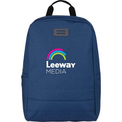 Front View of Blue Ripple Recycled 15" Computer  Backpack