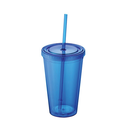 Front View of Blue Sedici Tumbler 16oz plain