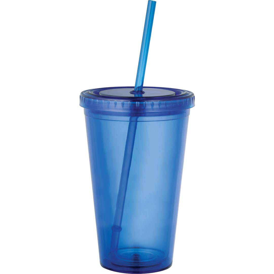 Front View of Blue Sedici Tumbler 16oz plain