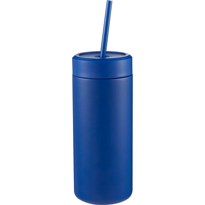 Front View of Blue Sol Tonal Straw Tumbler 20oz plain