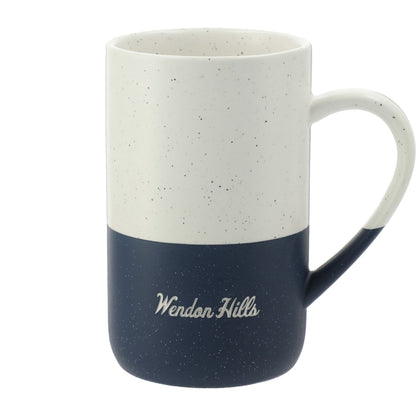 Front View of Blue Speckled Wayland Ceramic Mug 13oz