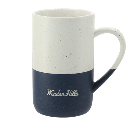 Front View of Blue Speckled Wayland Ceramic Mug 13oz