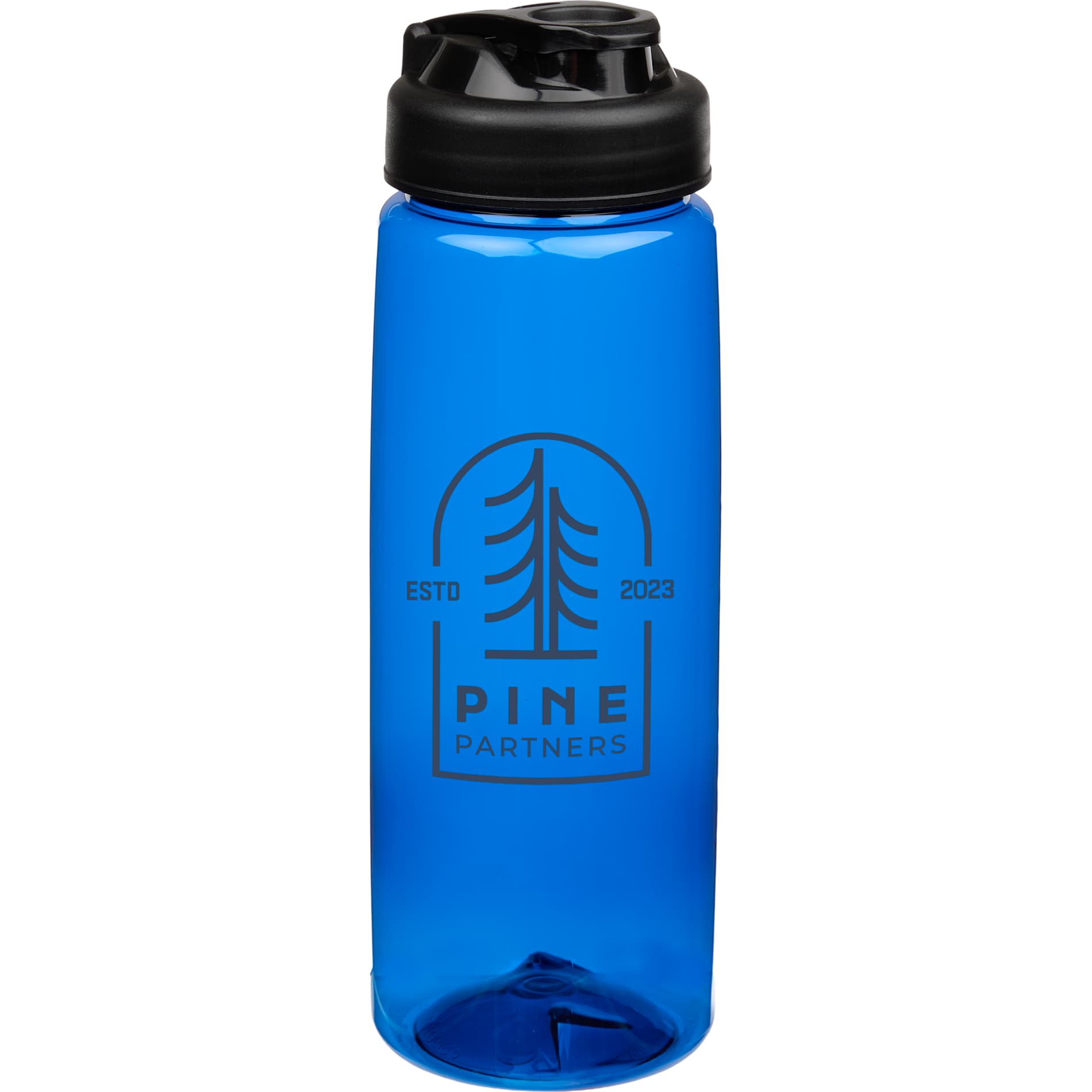 Front View of Blue Surf Bottle w/ Sip-n-Go Lid 26 oz