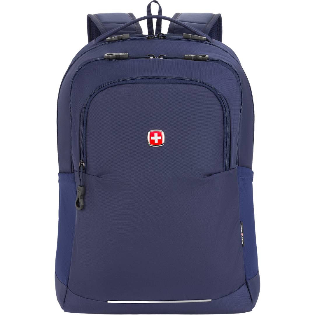 Front View of Blue Swiss Gear Ridgeline Backpack plain