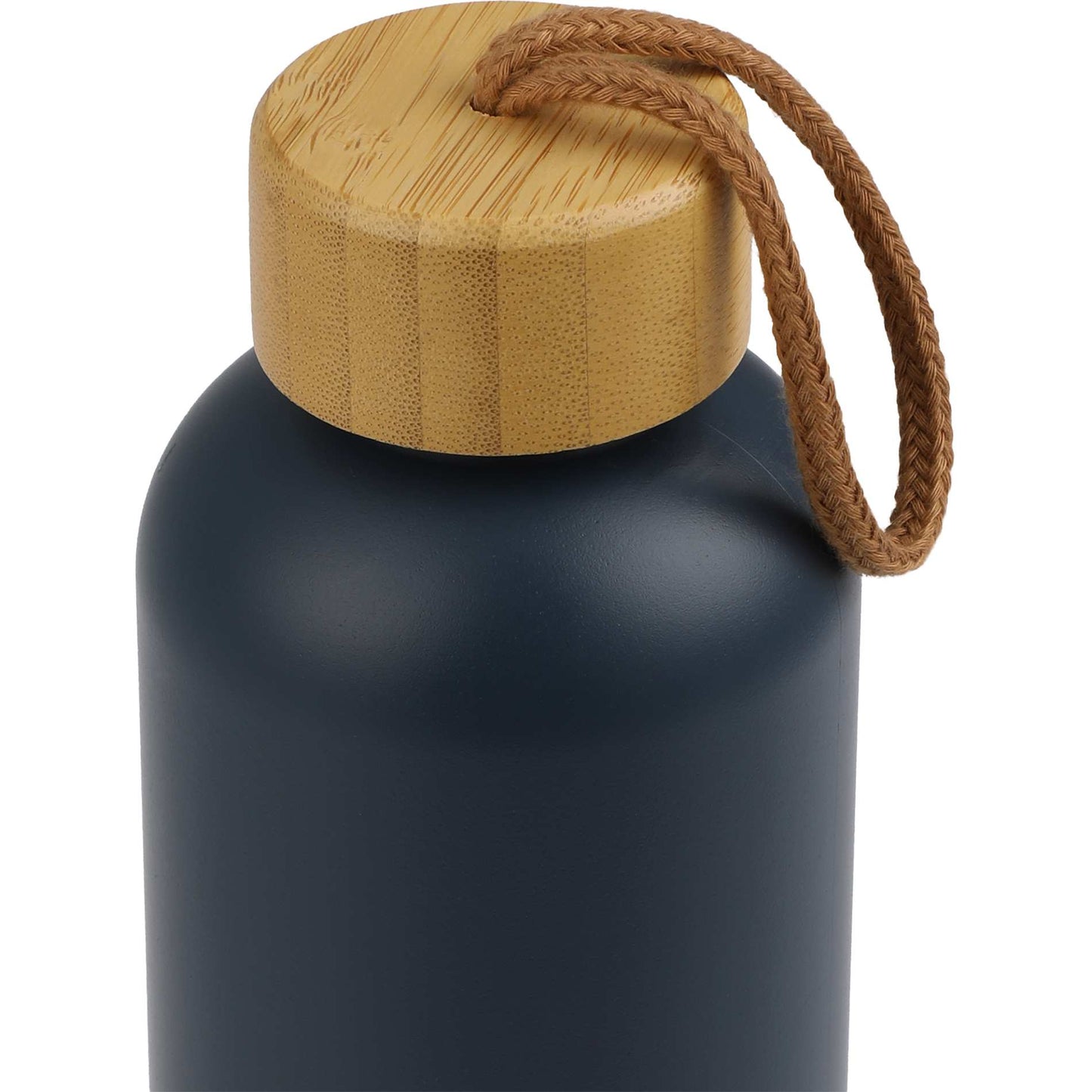 Front View of Blue Tania Recycled Bottle w/ FSC® Bamboo Lid 26oz