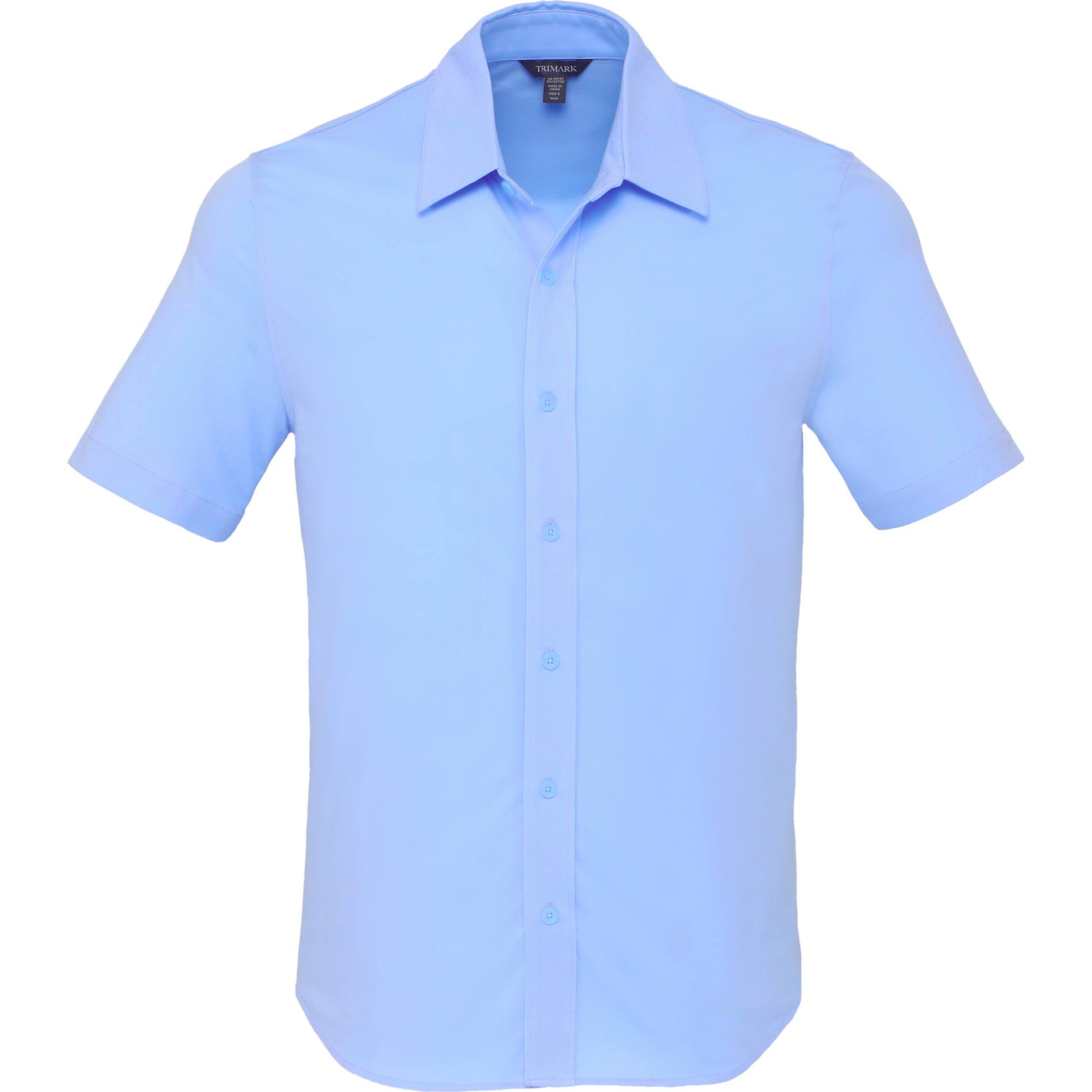 Front View of Blue TATRA Eco Short Sleeve Knit Shirt - Men's plain