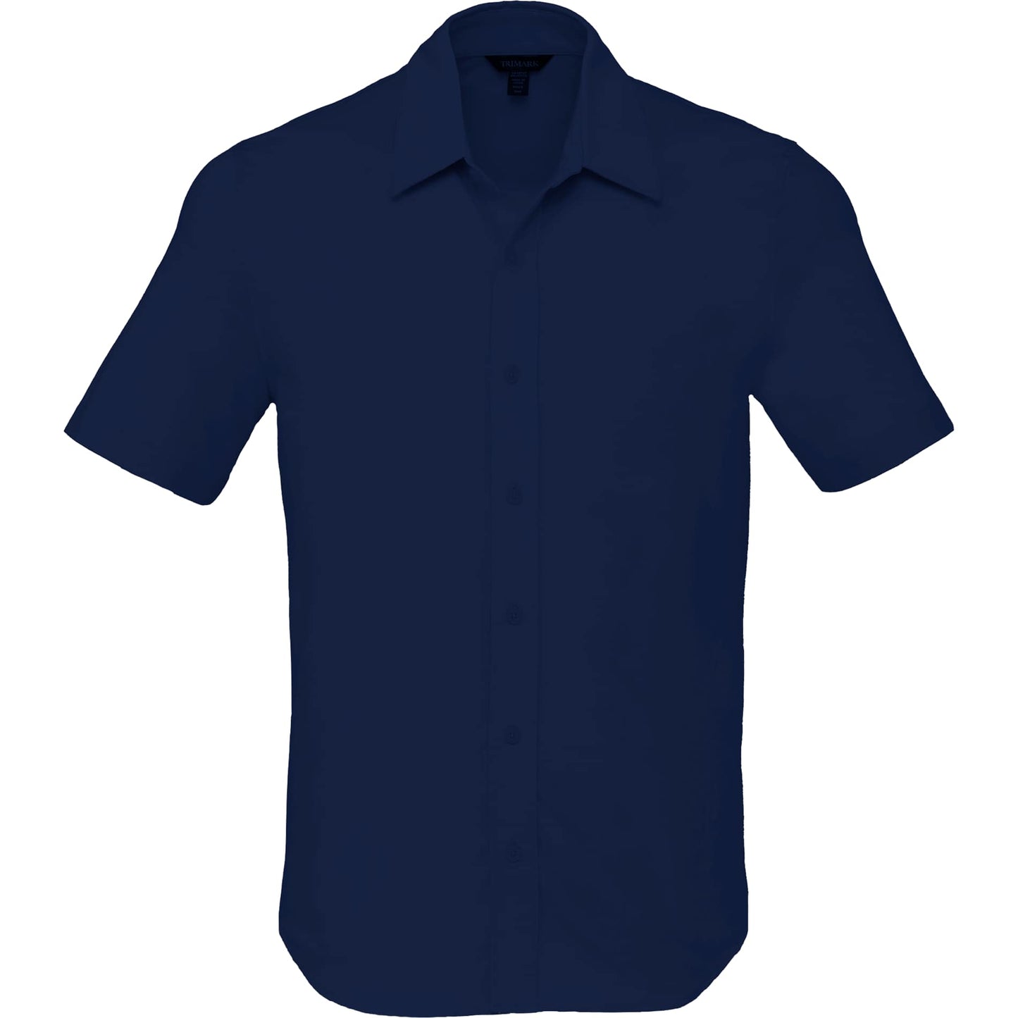 Front View of Blue TATRA Eco Short Sleeve Knit Shirt - Men's plain