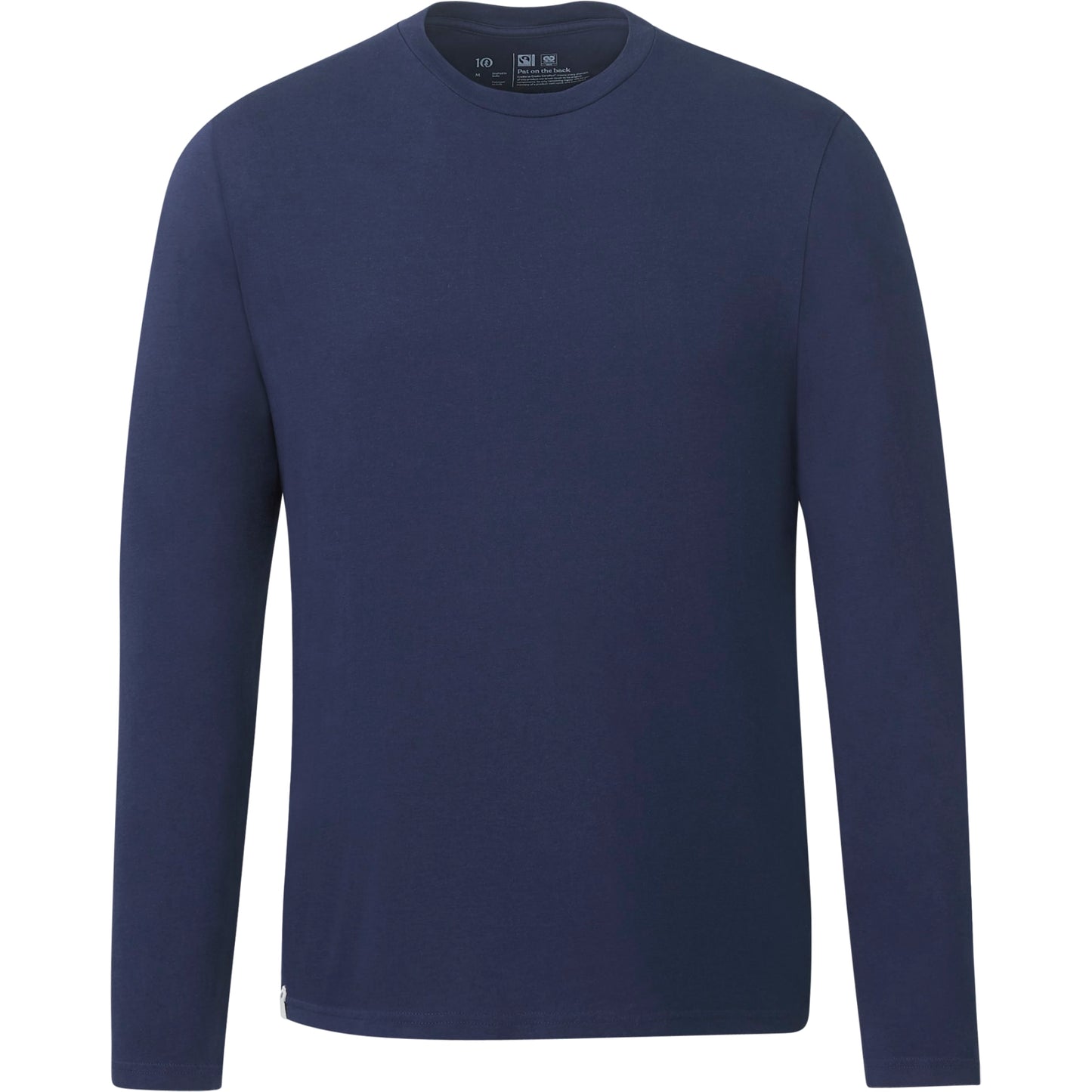 Front View of Blue tentree Organic Cotton Longsleeve Tee - Men's plain