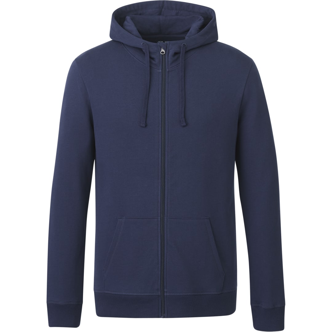 Front View of Blue tentree Organic Cotton Zip Hoodie - Men's plain