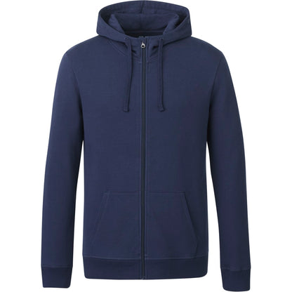 Front View of Blue tentree Organic Cotton Zip Hoodie - Men's plain