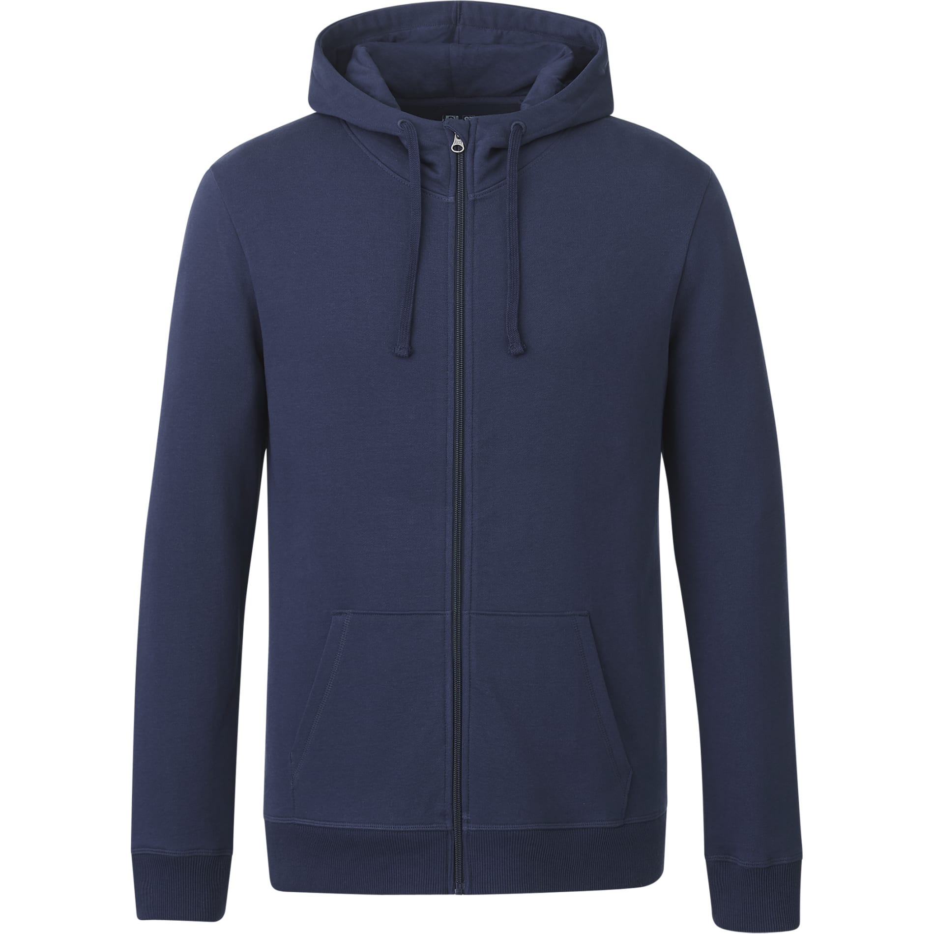 Front View of Blue tentree Organic Cotton Zip Hoodie - Men's plain