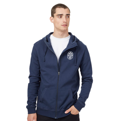 Front View of Blue tentree Organic Cotton Zip Hoodie - Men's