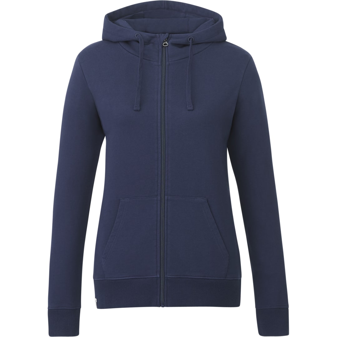 Front View of Blue tentree Organic Cotton Zip Hoodie - Women's plain