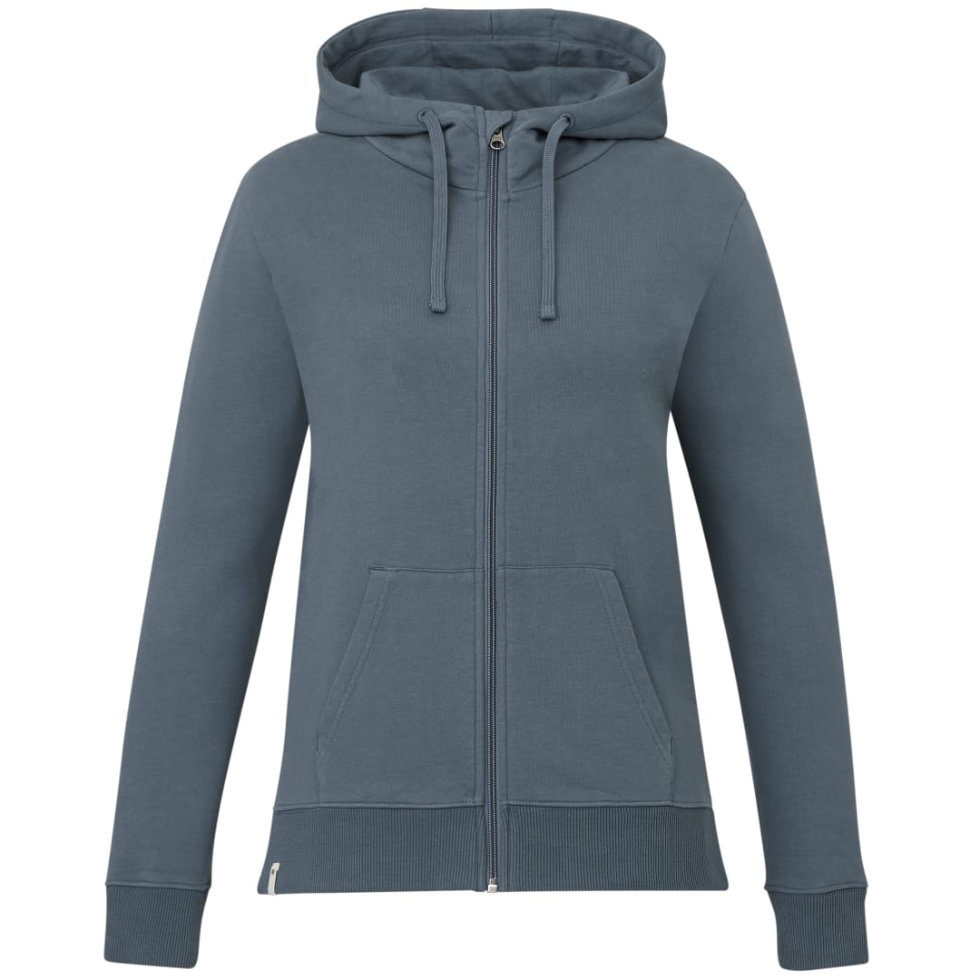Front View of Blue tentree Organic Cotton Zip Hoodie - Women's plain
