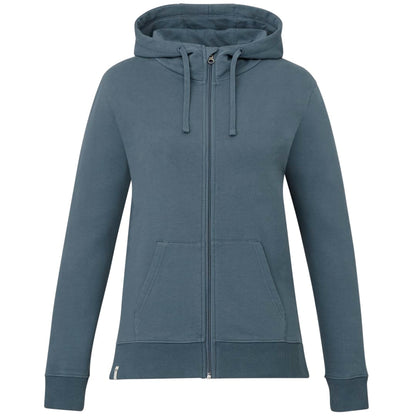 Front View of Blue tentree Organic Cotton Zip Hoodie - Women's plain