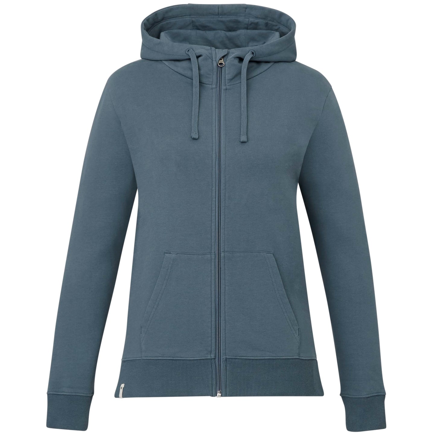 Front View of Blue tentree Organic Cotton Zip Hoodie - Women's plain