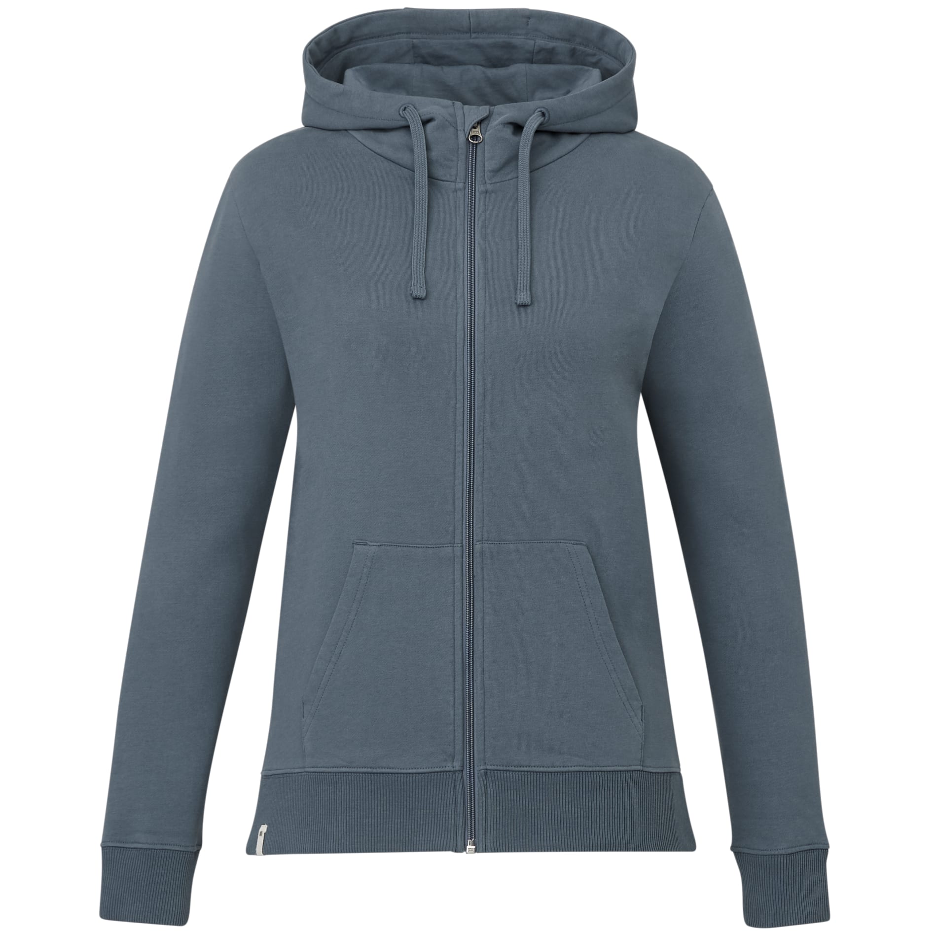 Front View of Blue tentree Organic Cotton Zip Hoodie - Women's plain