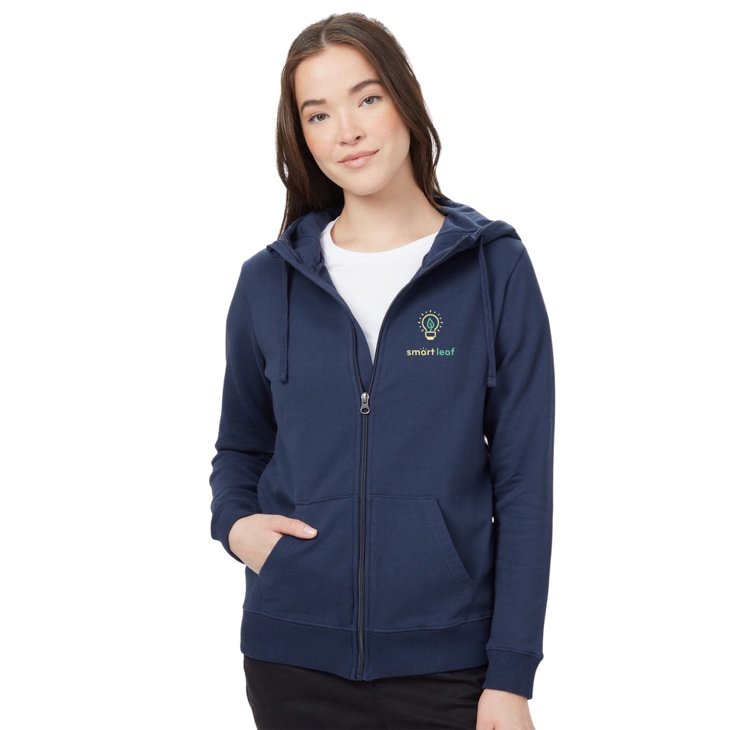 Front View of Blue tentree Organic Cotton Zip Hoodie - Women's