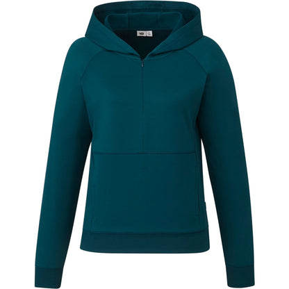 Front View of Blue tentree Stretch Knit Quarter Zip - Women's plain