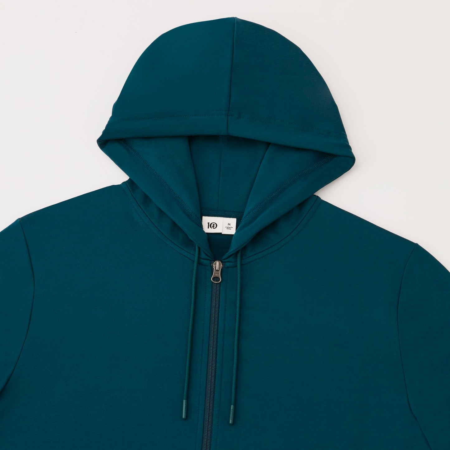 Front View of Blue tentree Stretch Knit Zip Up - Men's plain