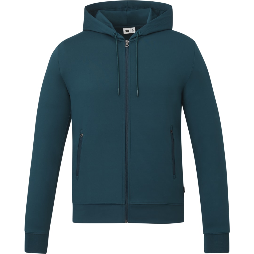 Front View of Blue tentree Stretch Knit Zip Up - Men's plain