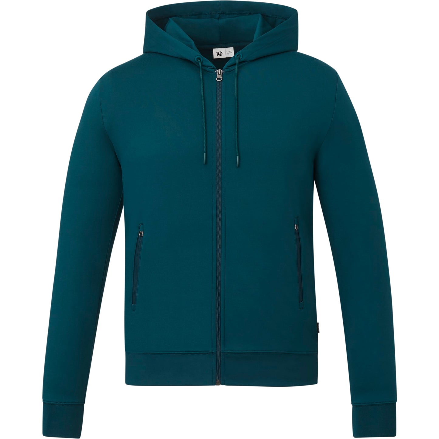 Front View of Blue tentree Stretch Knit Zip Up - Men's plain