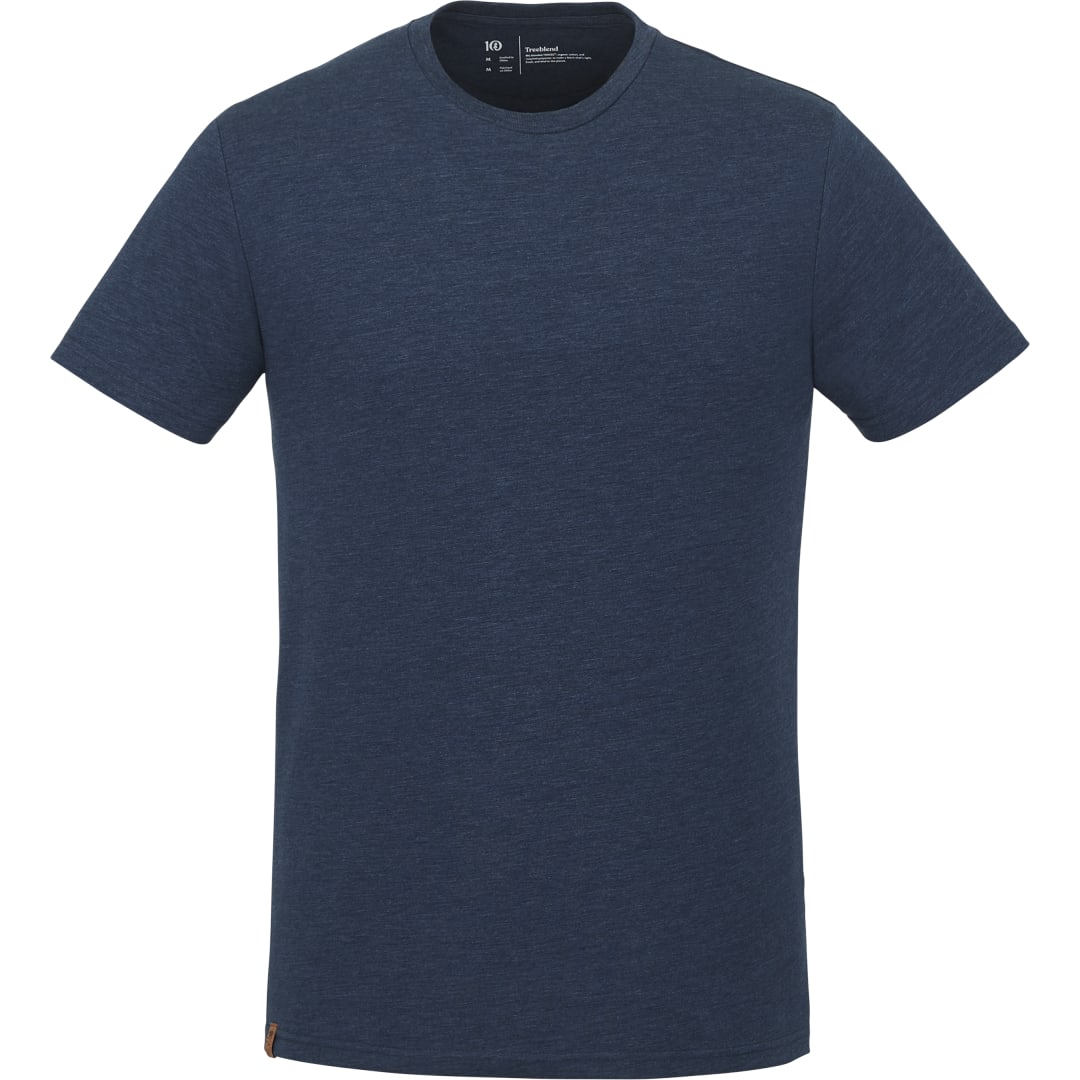 Front View of Blue tentree TreeBlend Classic T-Shirt - Men's plain