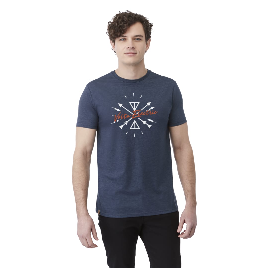 Front View of Blue tentree TreeBlend Classic T-Shirt - Men's