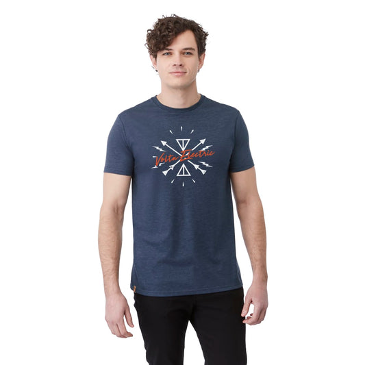 Front View of Blue tentree TreeBlend Classic T-Shirt - Men's