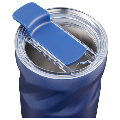 Front View of Blue Thalia 16oz Vacuum Tumbler