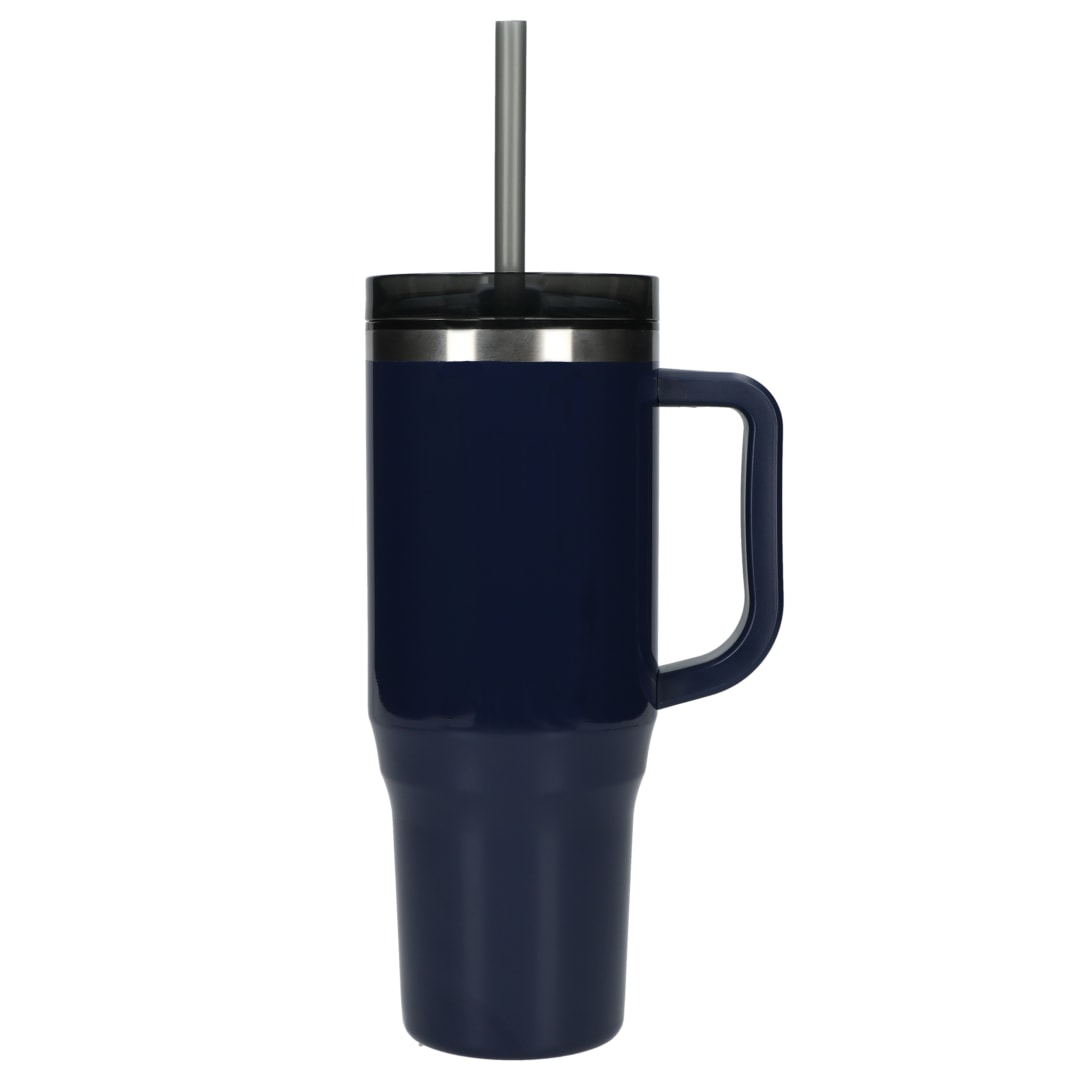 Front View of Blue Thor 40oz Straw Tumbler plain