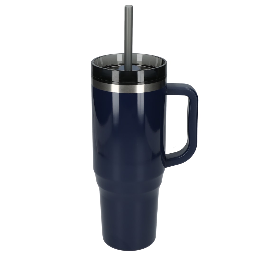 Front View of Blue Thor 40oz Straw Tumbler plain