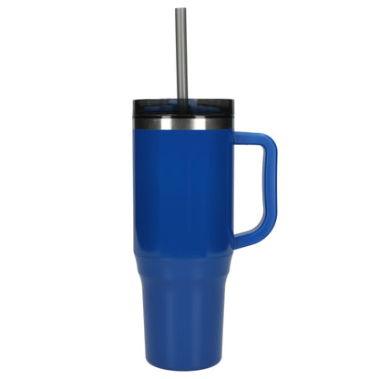Front View of Blue Thor 40oz Straw Tumbler plain