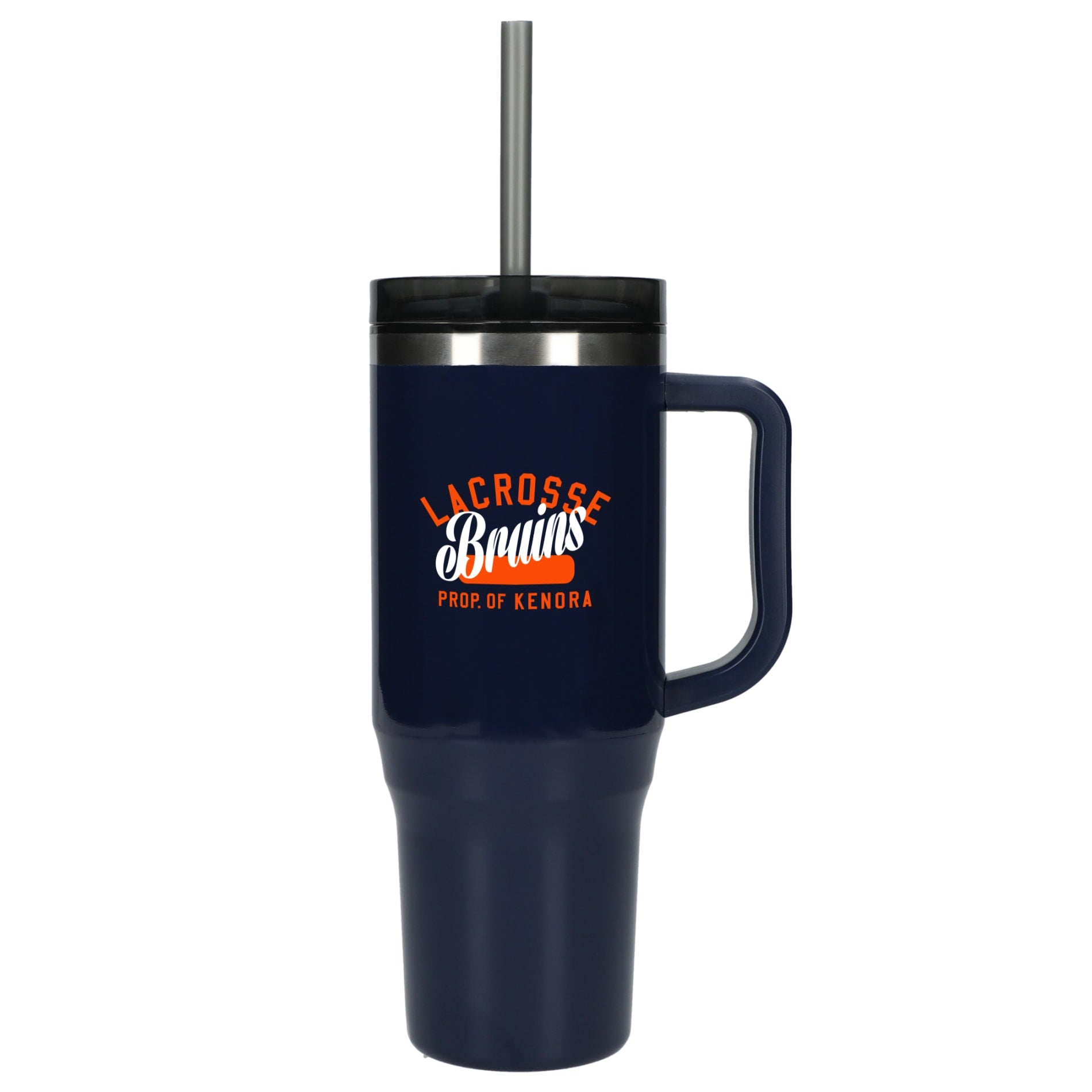 Front View of Blue Thor 40oz Straw Tumbler