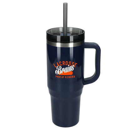 Front View of Blue Thor 40oz Straw Tumbler