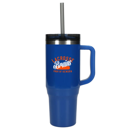 Front View of Blue Thor 40oz Straw Tumbler