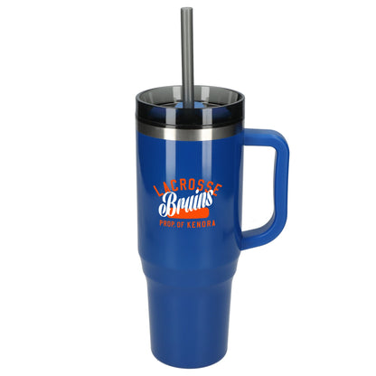 Front View of Blue Thor 40oz Straw Tumbler