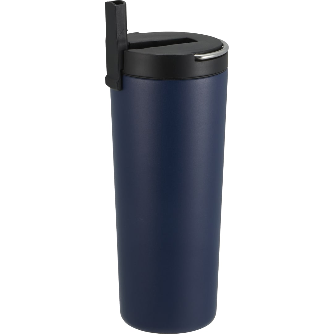 Front View of Blue Thor Copper Insulated Tumbler 24oz Flip Straw Lid plain