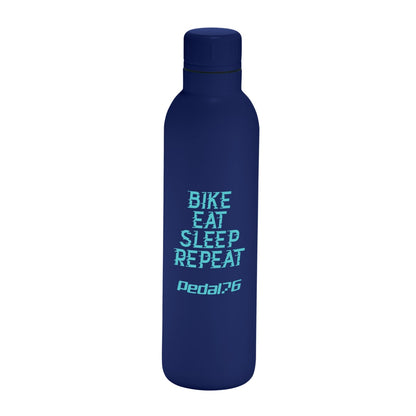 Front View of Blue Thor Copper Vacuum Insulated Bottle 17oz