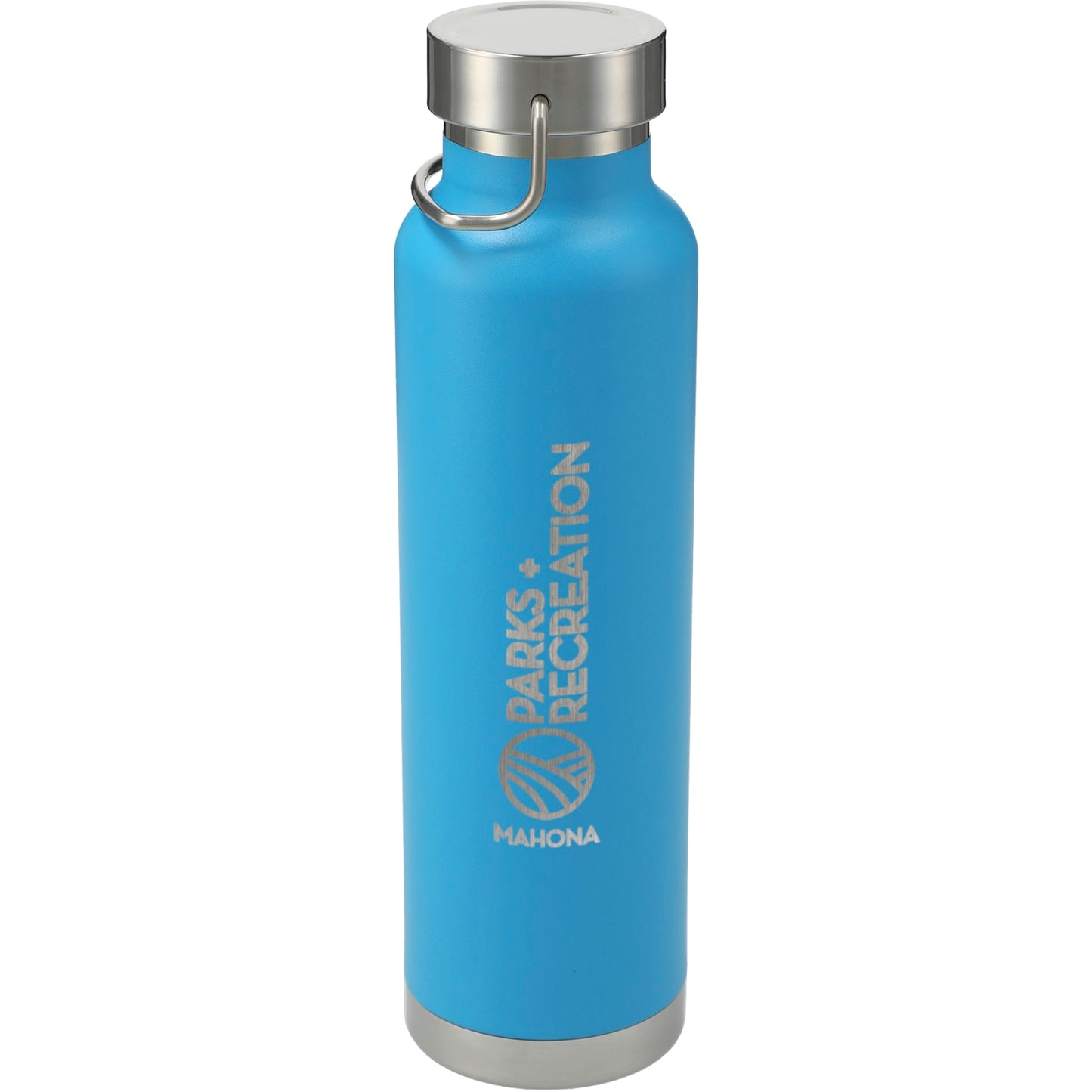 Front View of Blue Thor Copper Vacuum Insulated Bottle 22oz