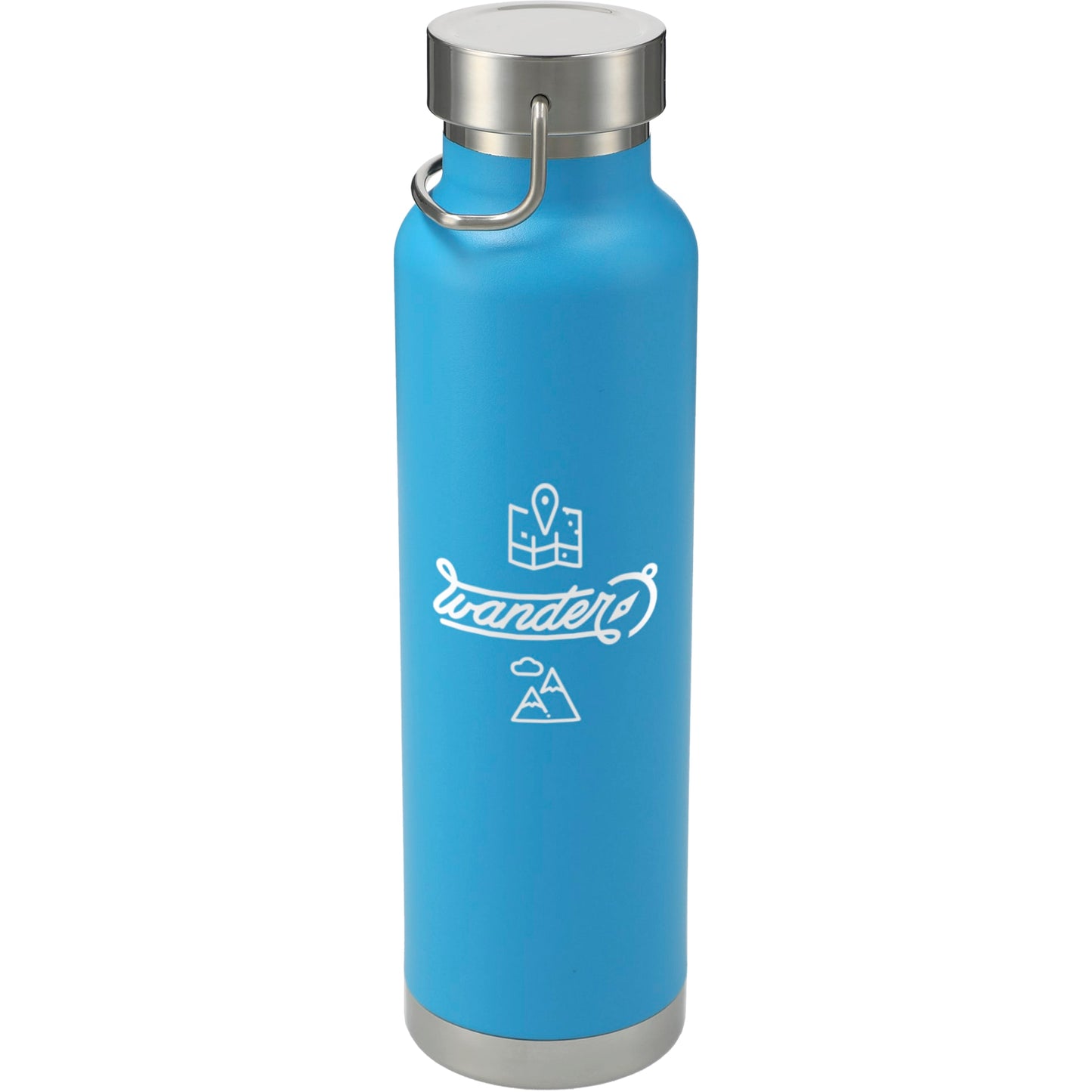 Front View of Blue Thor Copper Vacuum Insulated Bottle 22oz