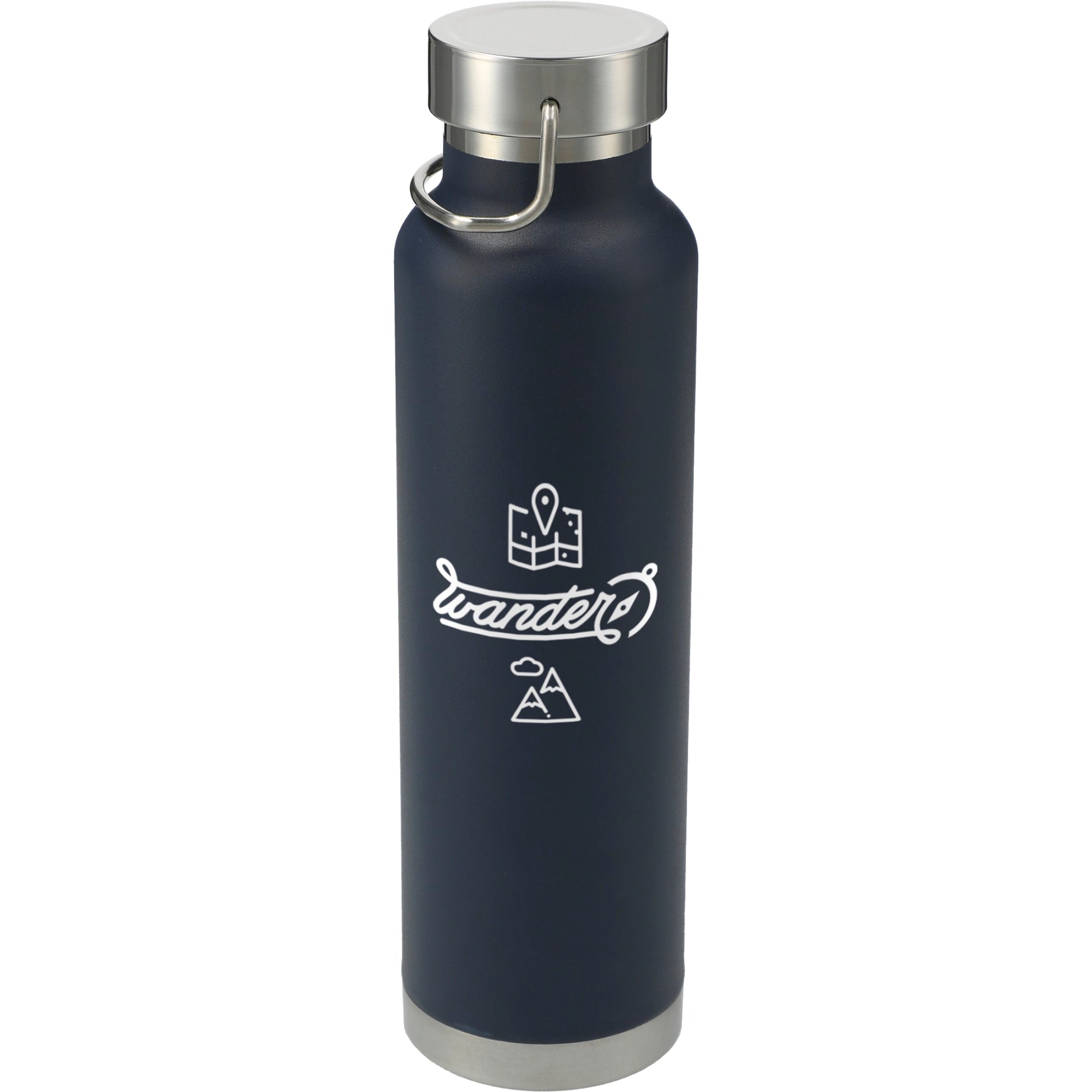 Front View of Blue Thor Copper Vacuum Insulated Bottle 22oz