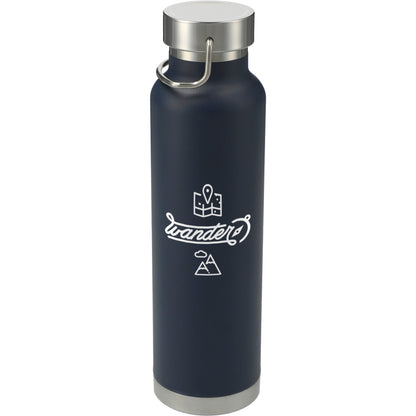 Front View of Blue Thor Copper Vacuum Insulated Bottle 22oz