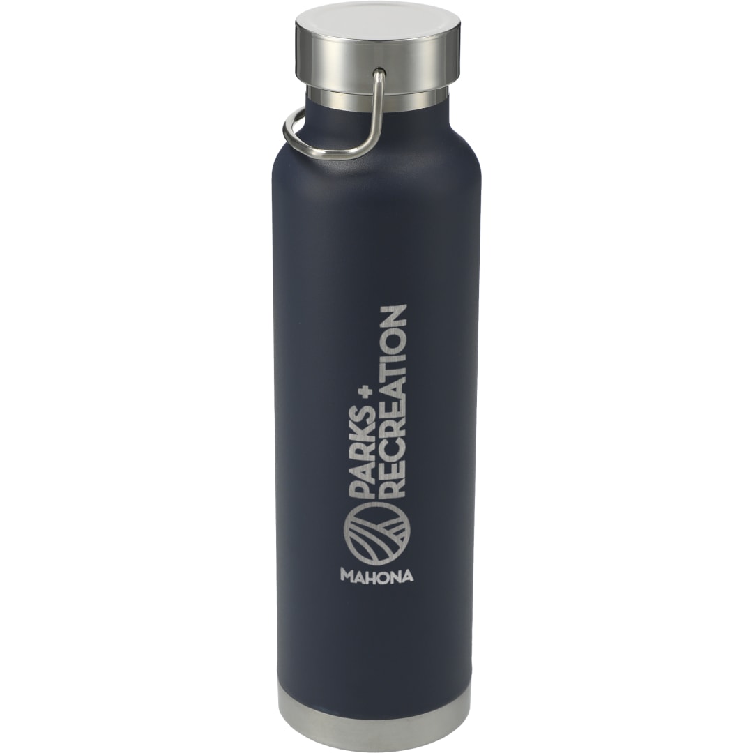 Front View of Blue Thor Copper Vacuum Insulated Bottle 22oz