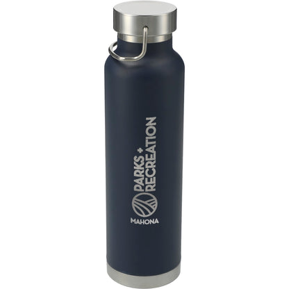Front View of Blue Thor Copper Vacuum Insulated Bottle 22oz
